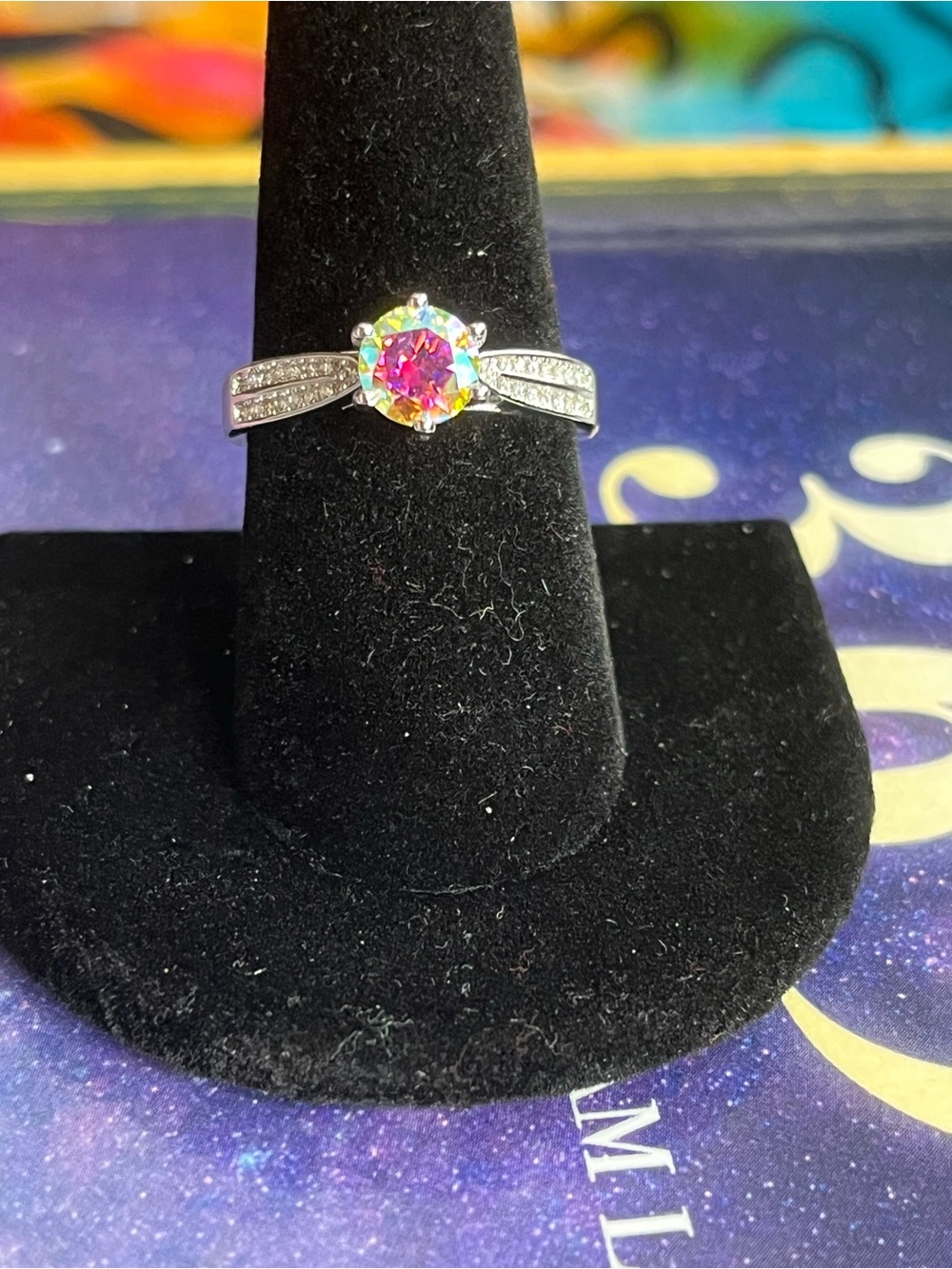 Fantasy Yellow 1 CT Moissanite Pavé Ring Size 9 NWT
